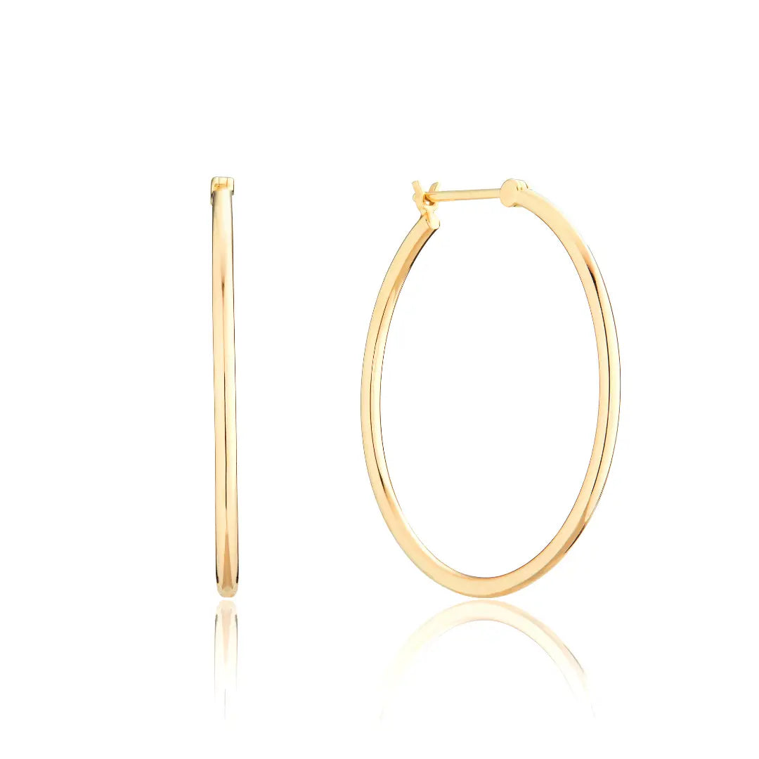 Solid Gold Large Hoop Earrings