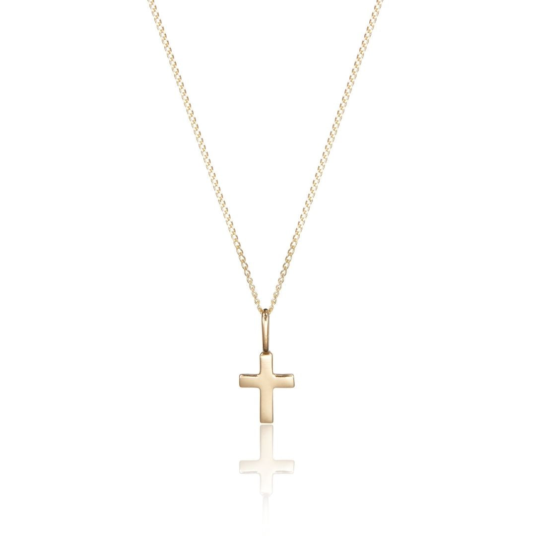 Solid Gold Tiny Cross Necklace