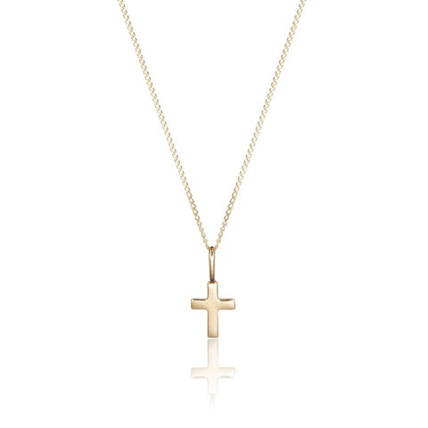 Solid Gold Tiny Cross Necklace