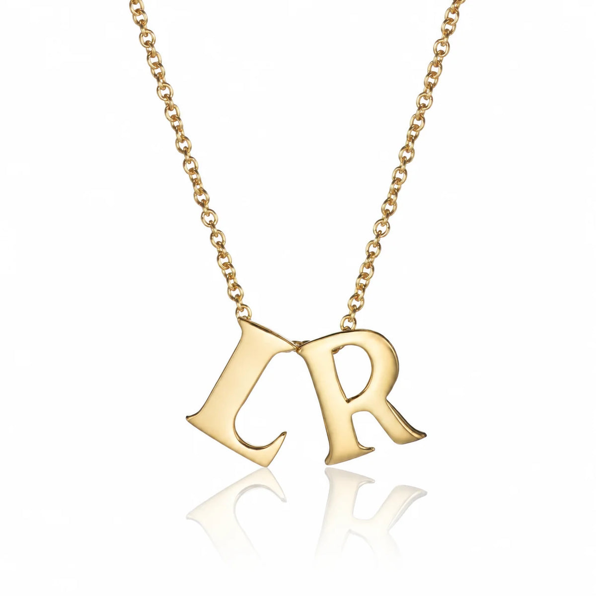 Gold Thread-Through Initial Letter Necklace