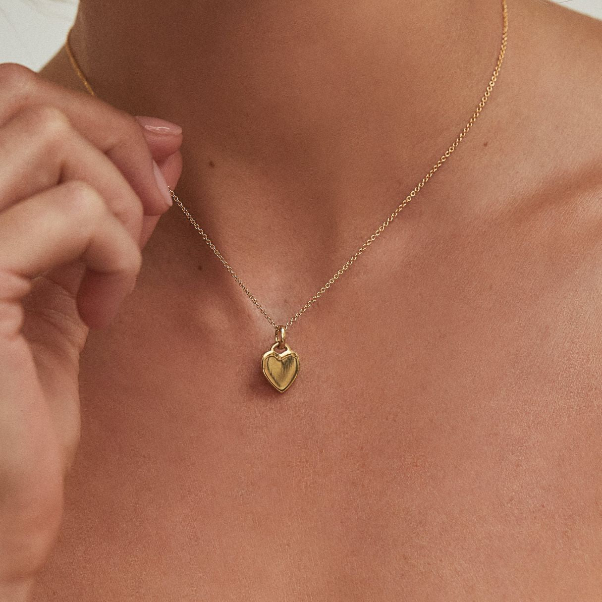 Silver Heart Engraved Necklace
