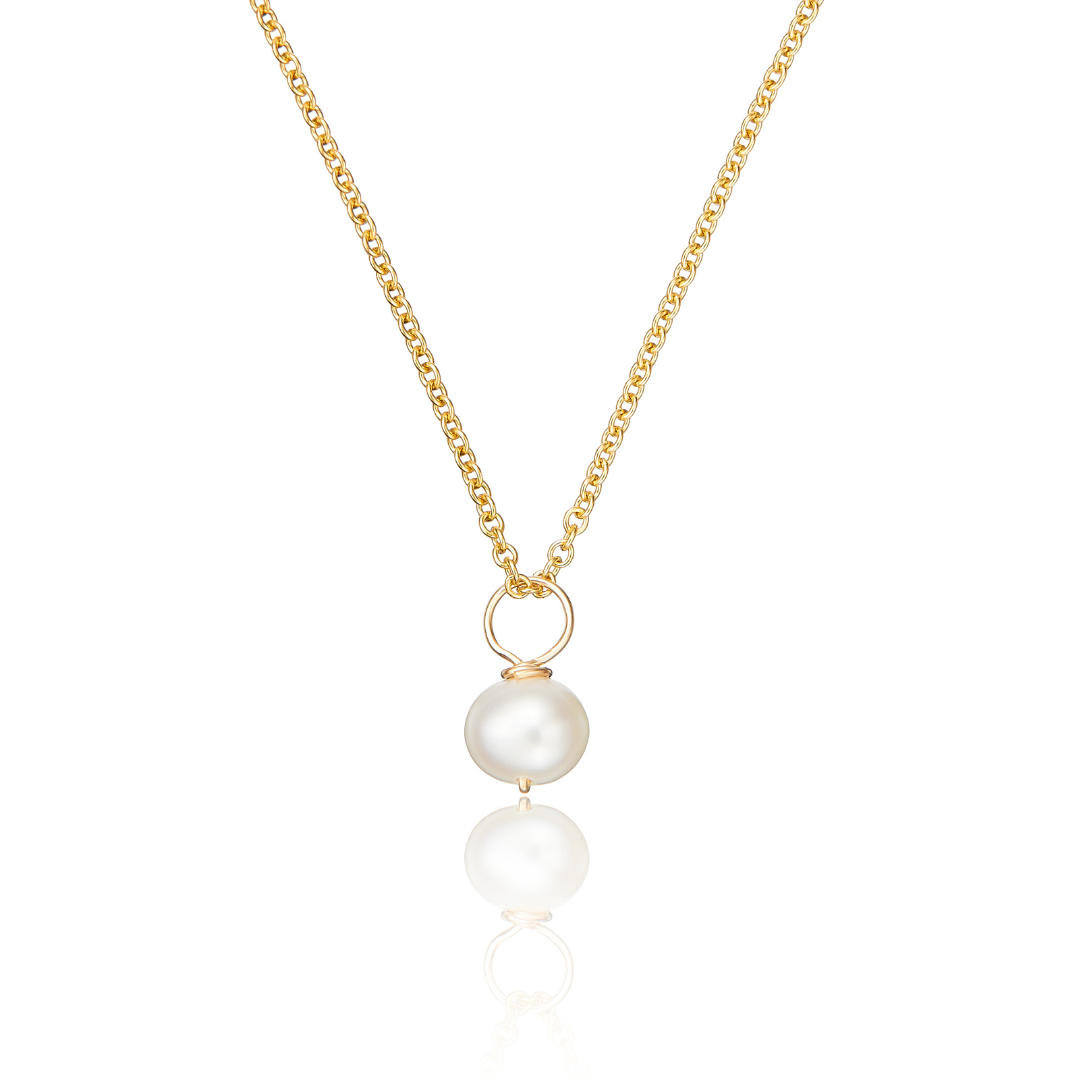 Gold Single Pearl Necklace