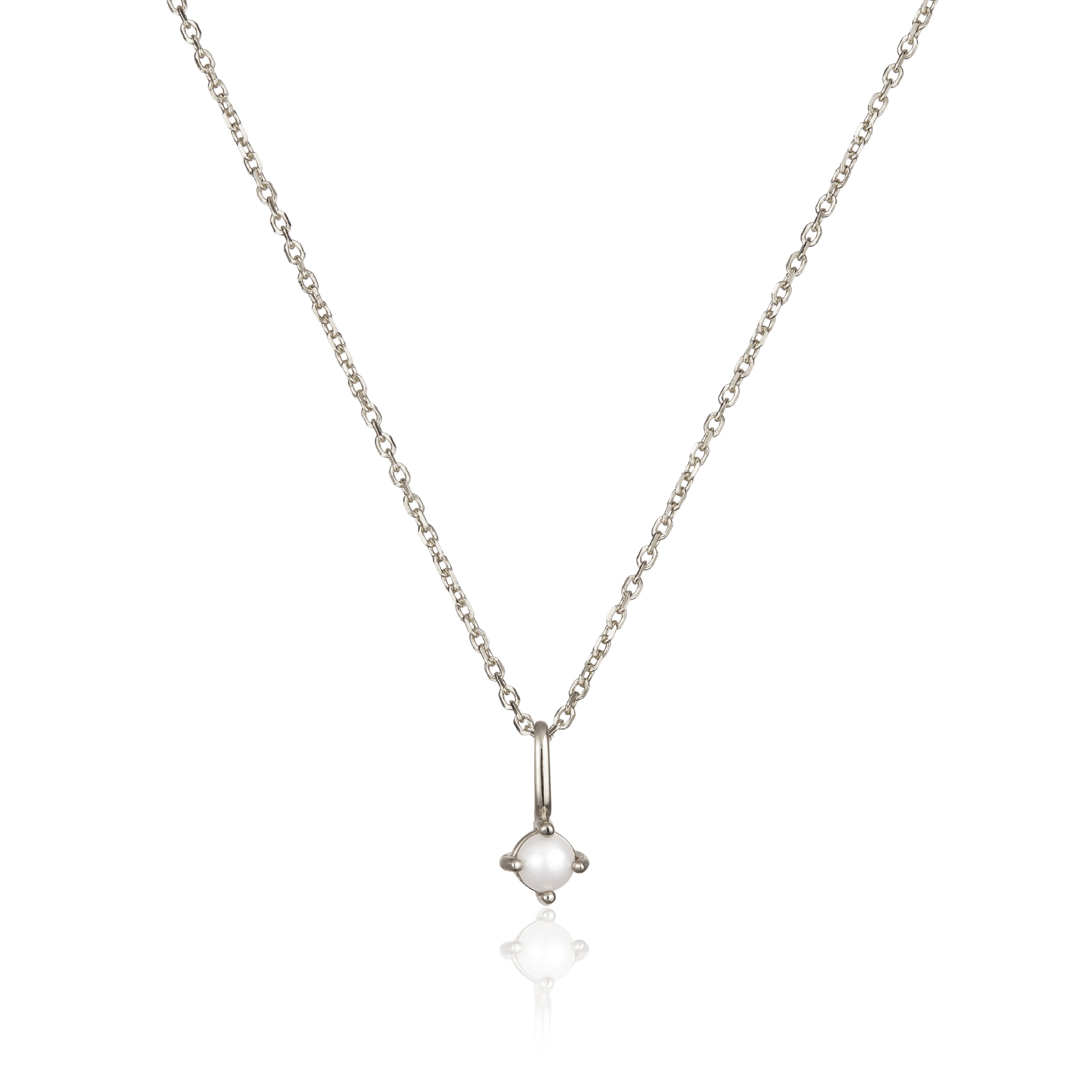 Silver Small Birthstone Pendant Necklace