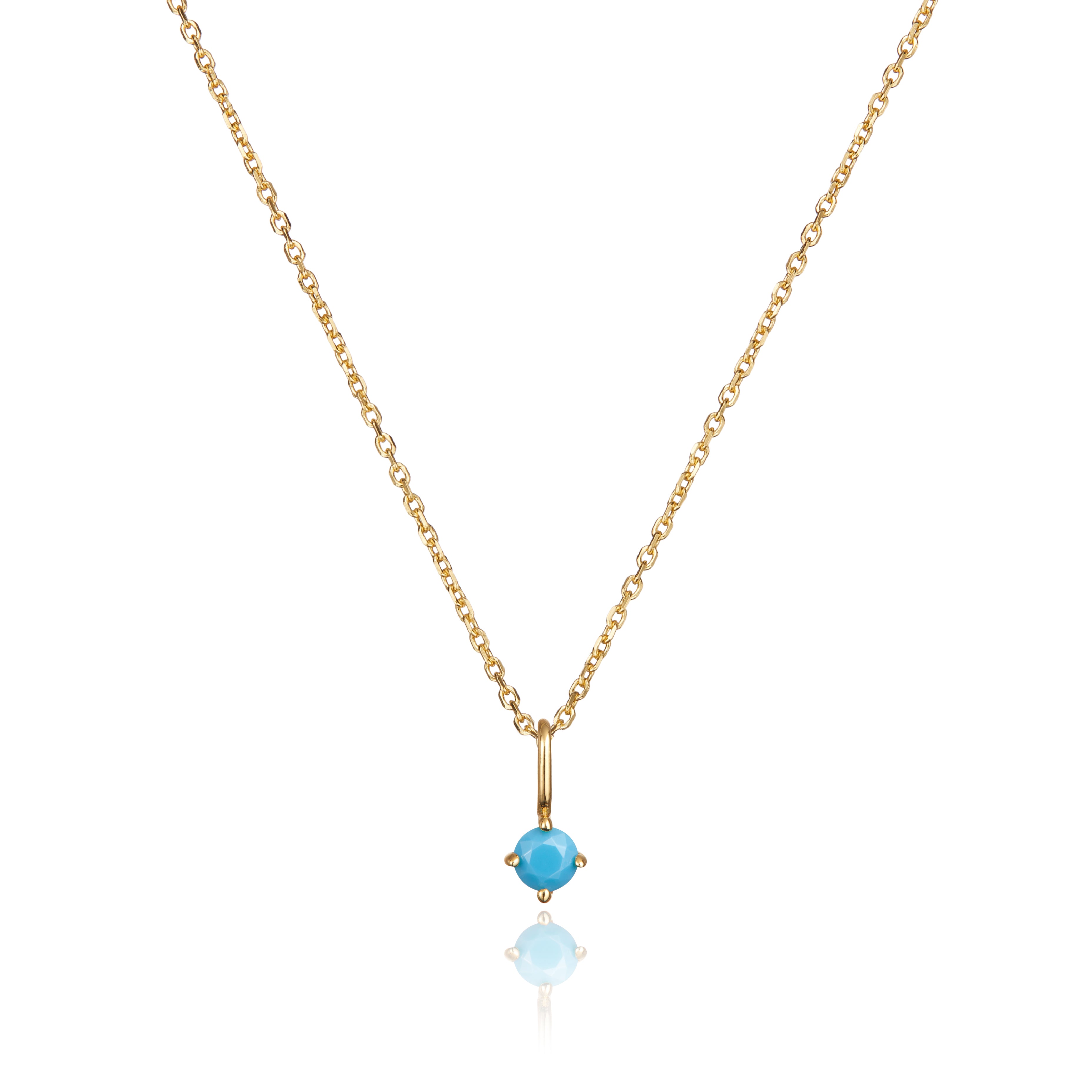 Gold Small Birthstone Pendant Necklace