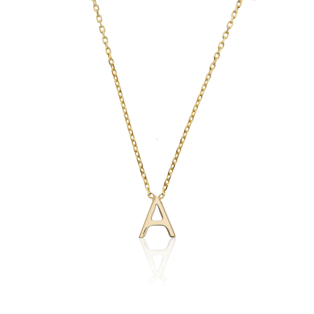 Solid Miniature Initial Letter Necklace