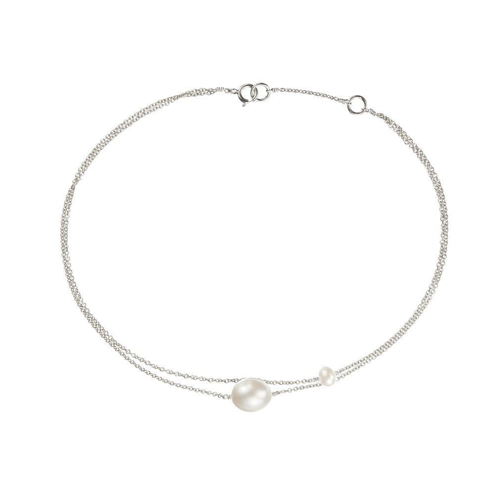Layered Large Small Pearl Anklet