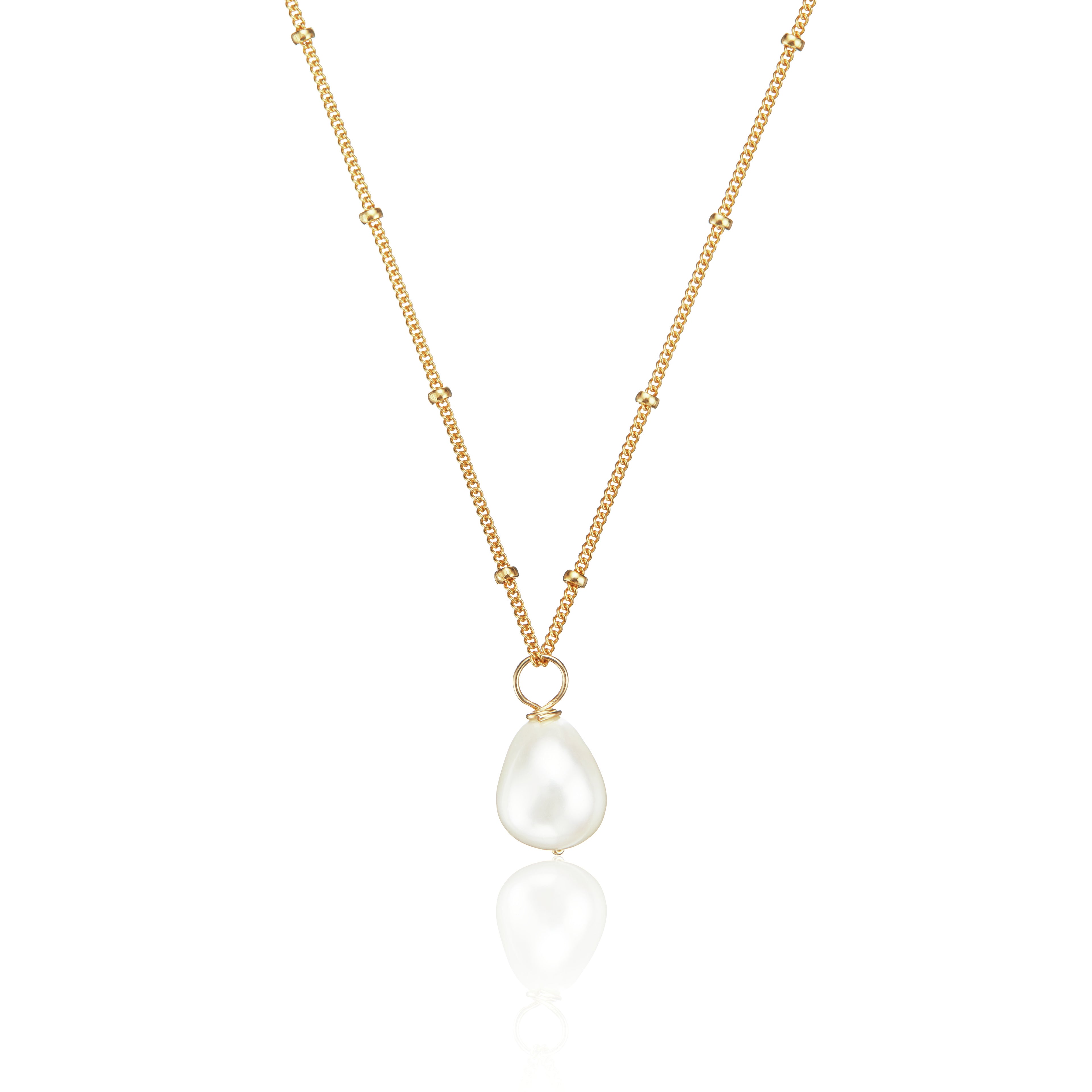 Solid 9ct Gold Single Pearl Pendant Necklace By LILY & ROO |  notonthehighstreet.com