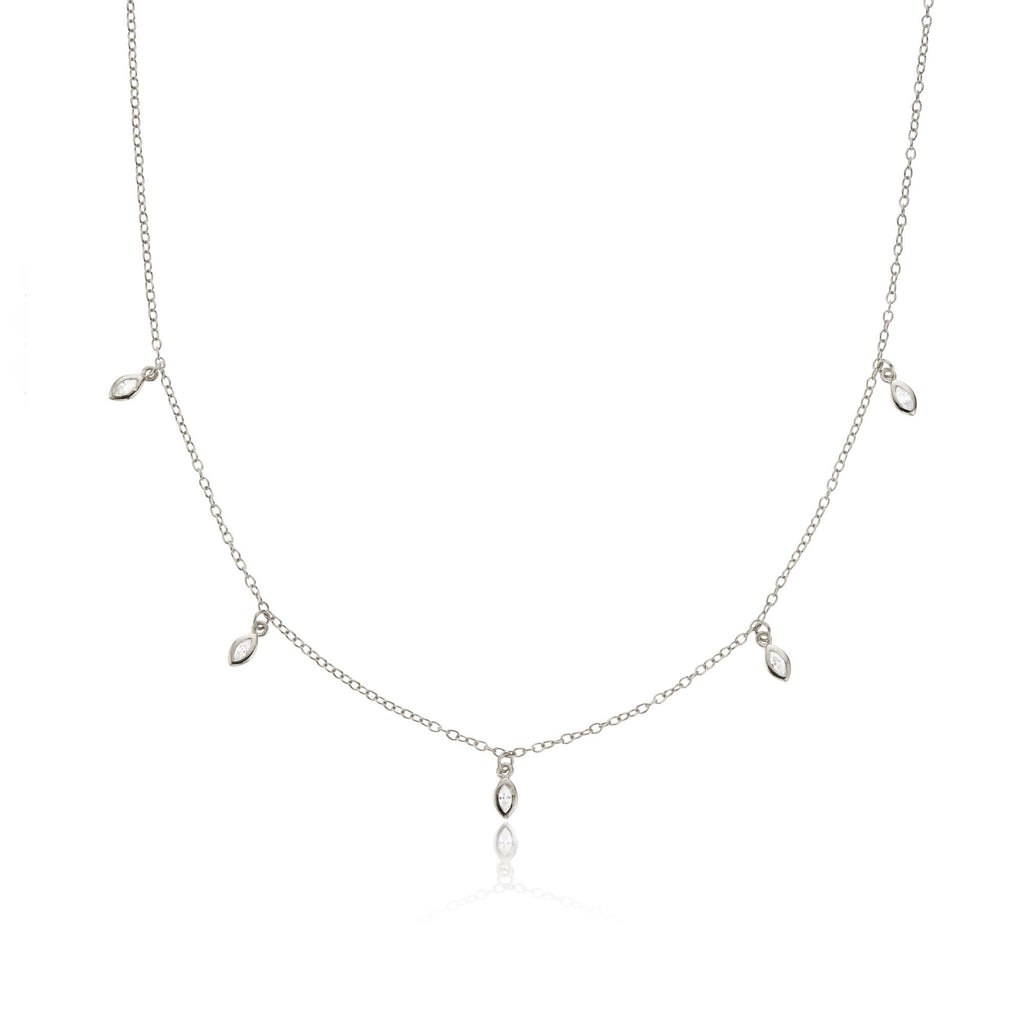 Diamond Style Marquise Drop Necklace