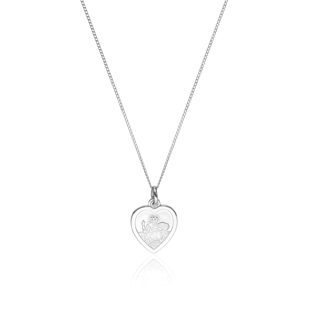 Small Heart St Christopher Necklace