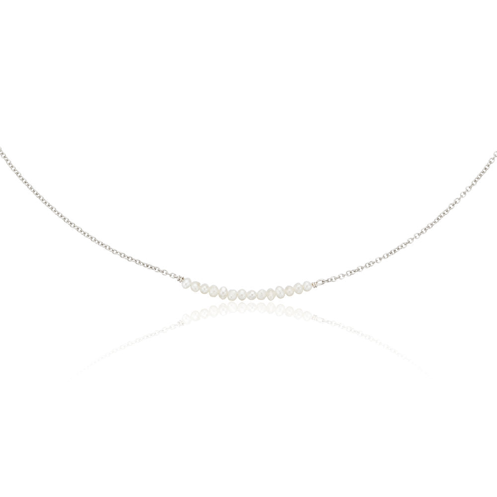 Silver Small Pearl Cluster Choker