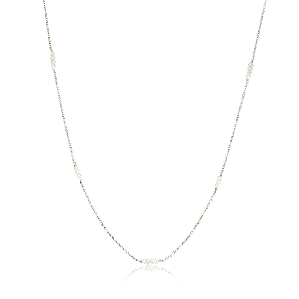 Silver Mini Pearl Necklace