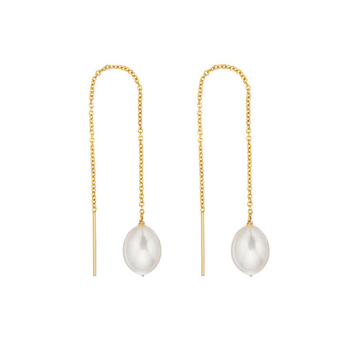Gold Large Pearl Drop Ear Threaders – Lily & Roo