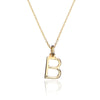 Solid Gold Curve Initial Letter Necklace