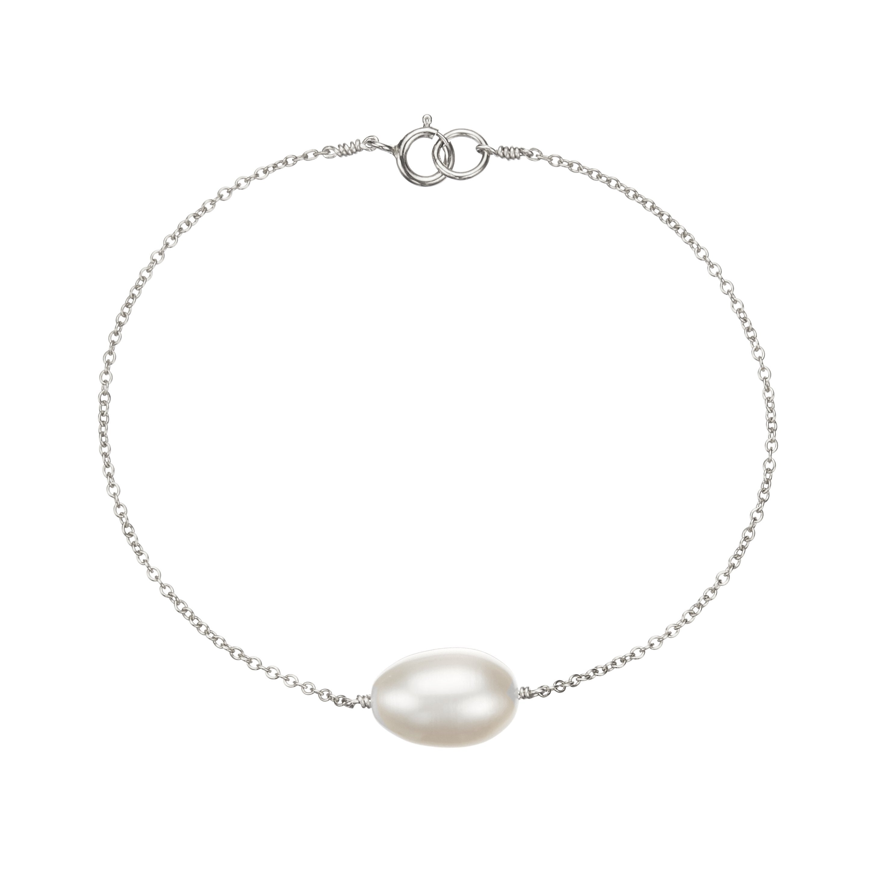 White Gold Large Pearl Bracelet