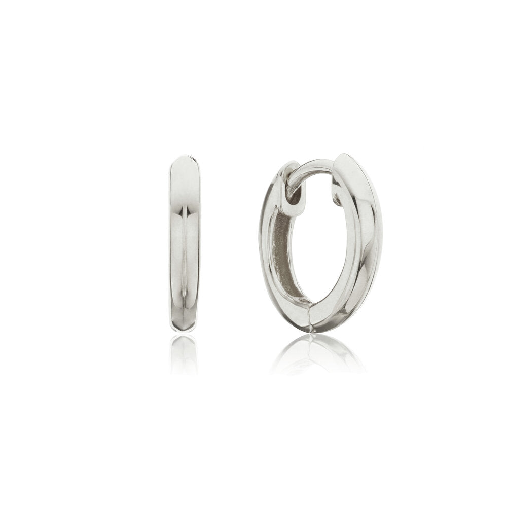 Small Rounded Plain Huggie Hoop Earrings