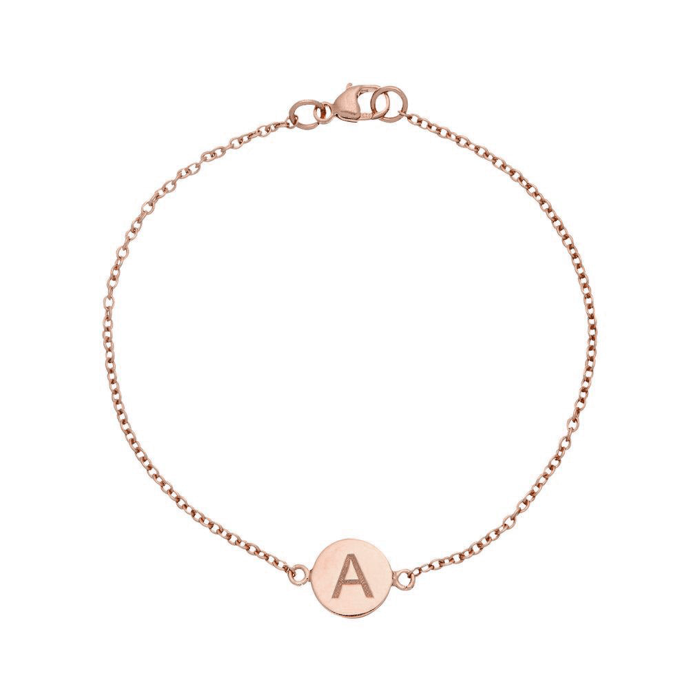 Rose Gold Personalised Disc Bracelet
