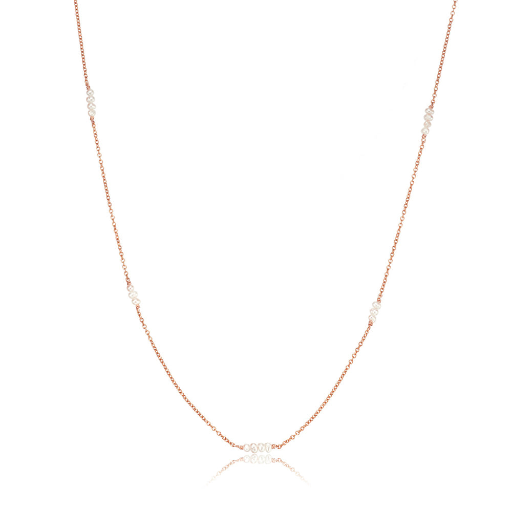 Rose Gold Mini Pearl Necklace