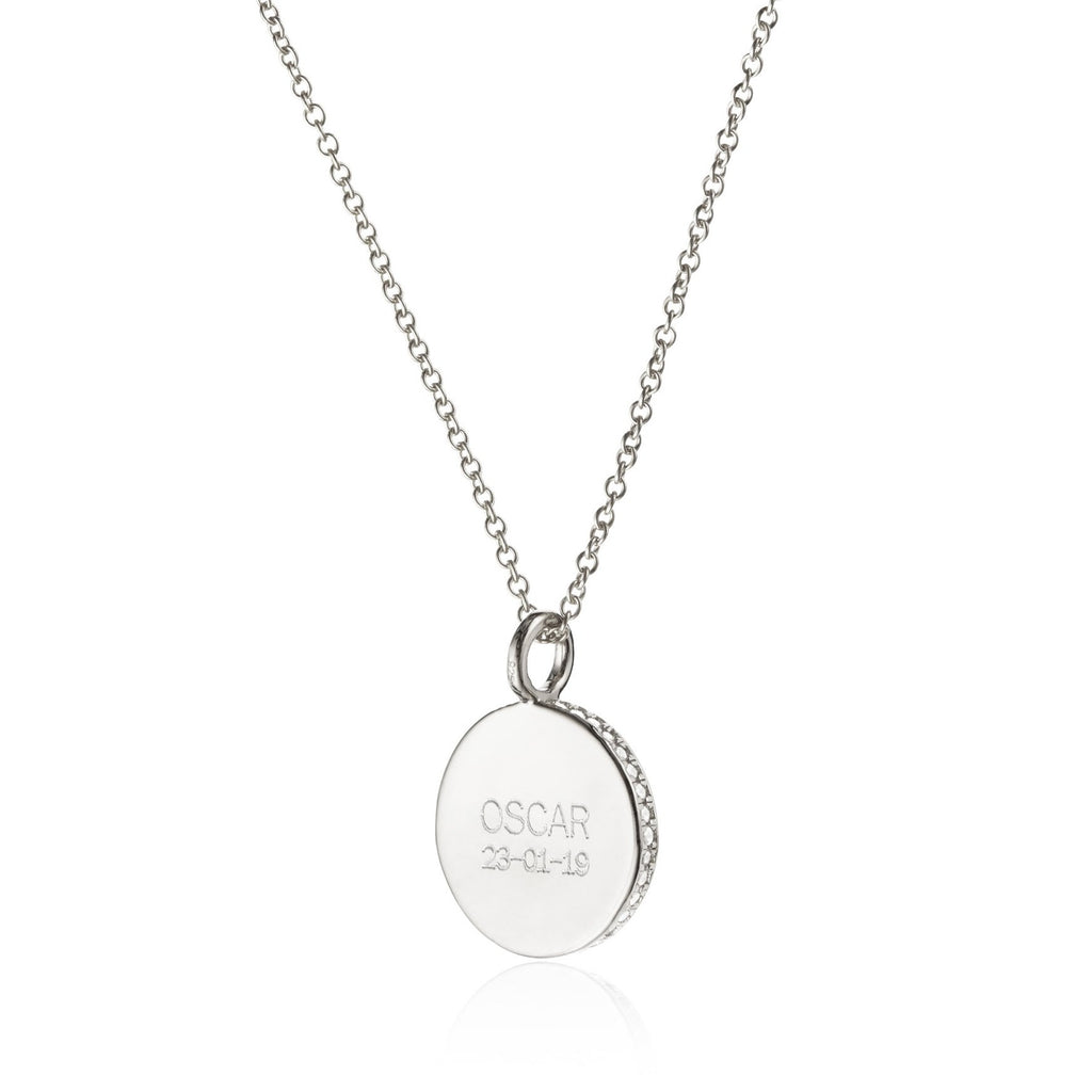 Small Diamond Style Disc Necklace