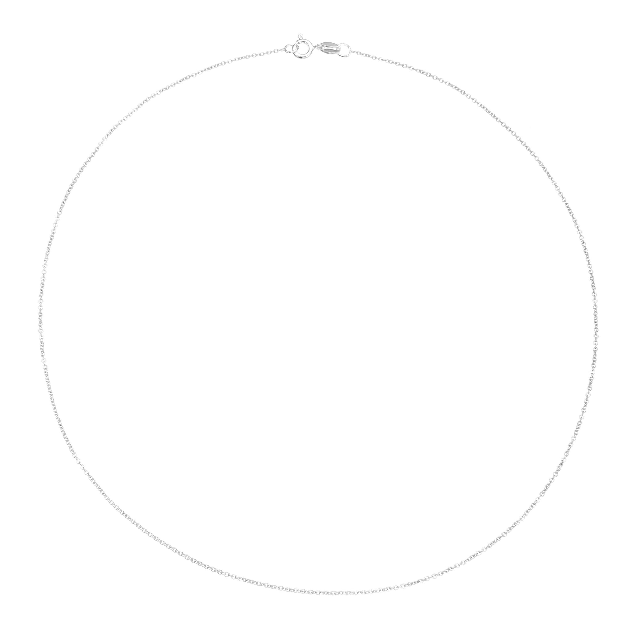 Solid White Gold Plain Chain – LILY & ROO