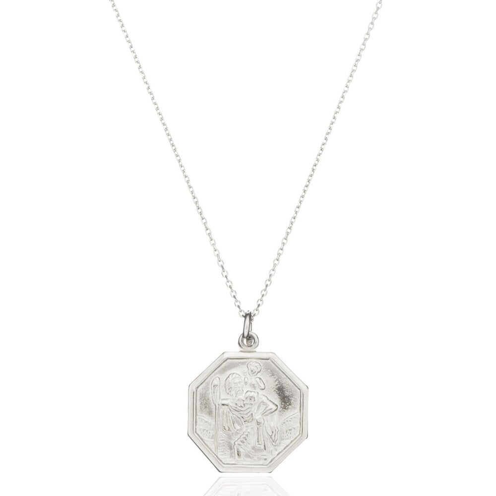 St Christopher Octagonal Medallion Necklace