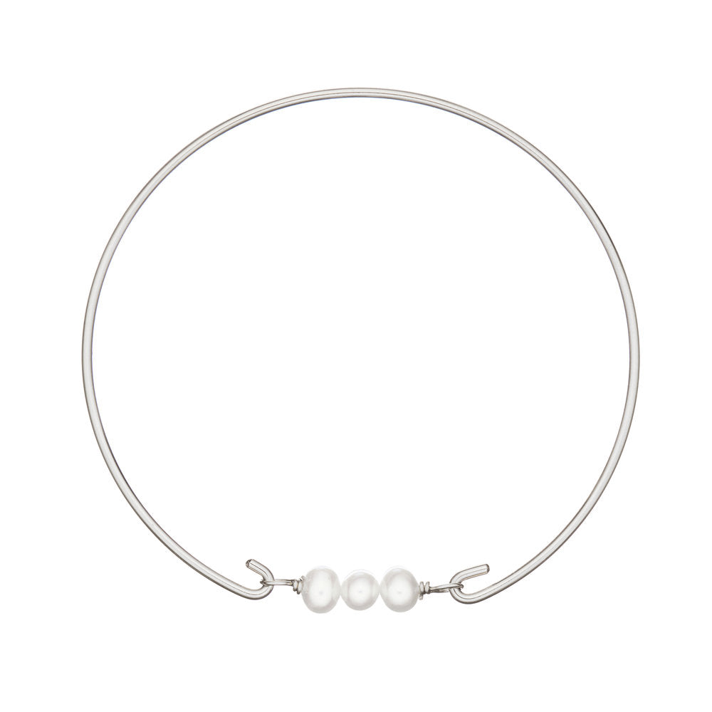 Silver Pearl Cluster Bangle – LILY & ROO