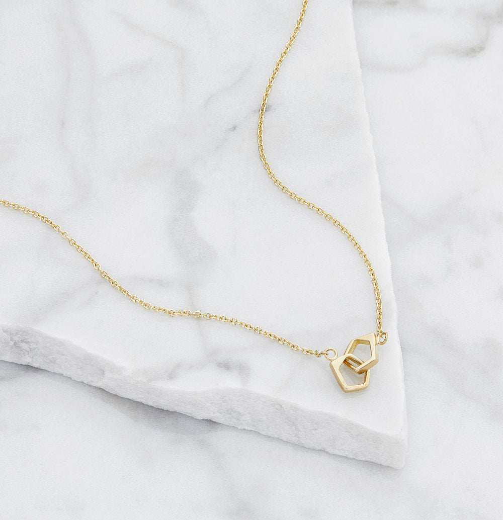 Solid White Gold Love Link Necklace