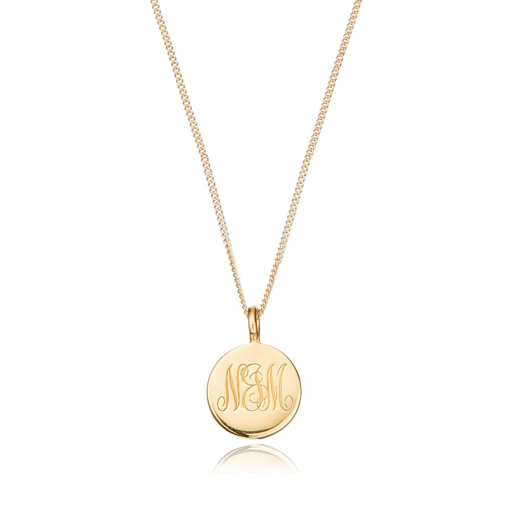 Large Engraved Disc Necklace