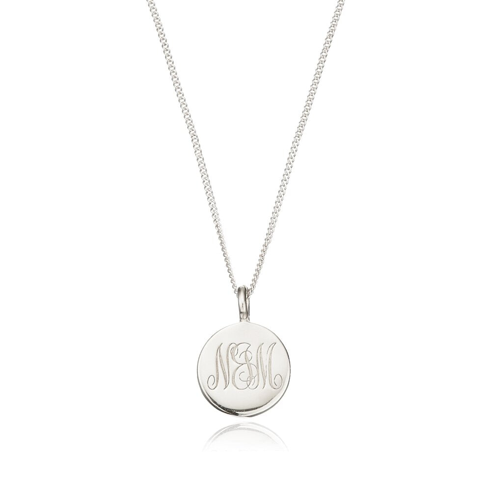 Large Engraved Disc Necklace