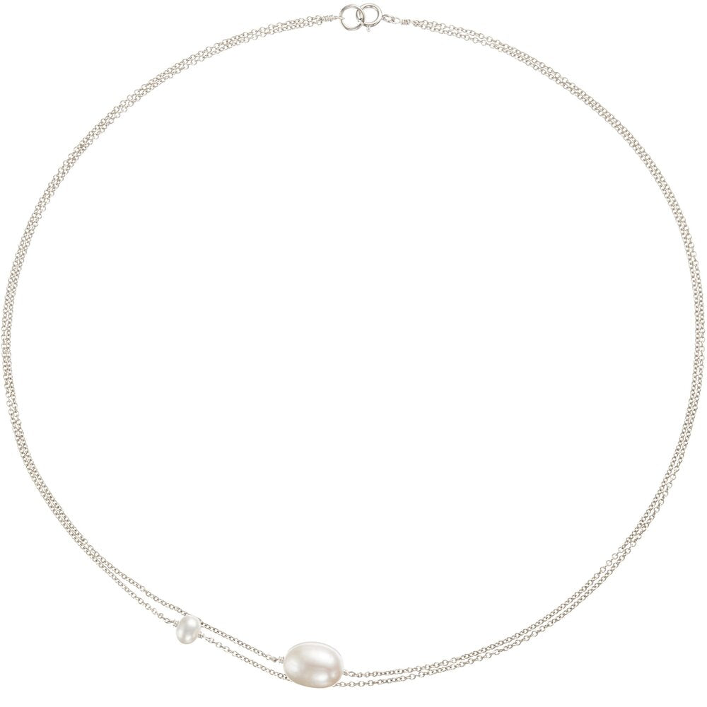 Layered Large Small Pearl Choker