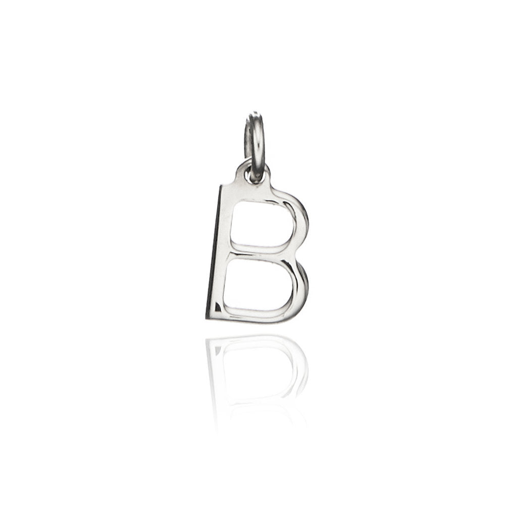Solid White Gold Individual Initial Charm